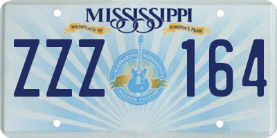 MS license plate ZZZ164