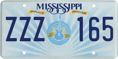 MS license plate ZZZ165