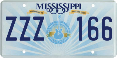 MS license plate ZZZ166