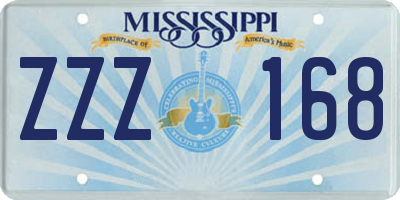 MS license plate ZZZ168