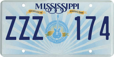 MS license plate ZZZ174