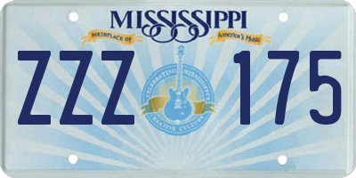 MS license plate ZZZ175