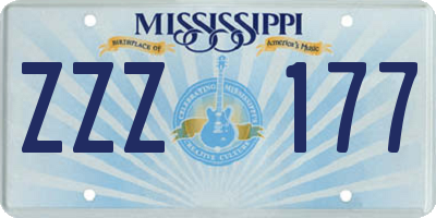 MS license plate ZZZ177