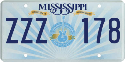 MS license plate ZZZ178