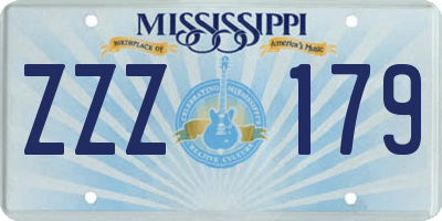 MS license plate ZZZ179