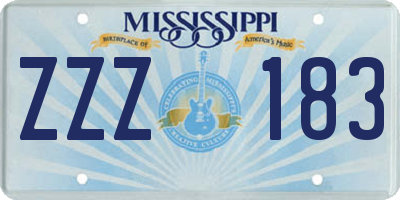 MS license plate ZZZ183