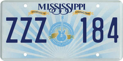 MS license plate ZZZ184