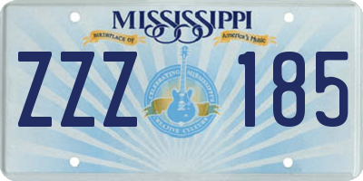 MS license plate ZZZ185