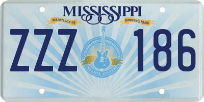 MS license plate ZZZ186