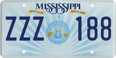 MS license plate ZZZ188