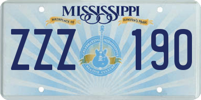 MS license plate ZZZ190