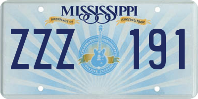 MS license plate ZZZ191