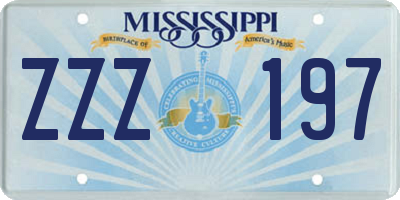 MS license plate ZZZ197