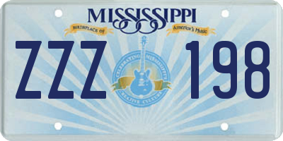 MS license plate ZZZ198