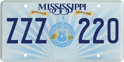 MS license plate ZZZ220