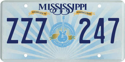 MS license plate ZZZ247