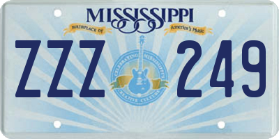 MS license plate ZZZ249