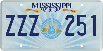 MS license plate ZZZ251