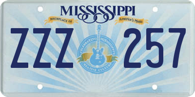 MS license plate ZZZ257