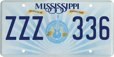 MS license plate ZZZ336