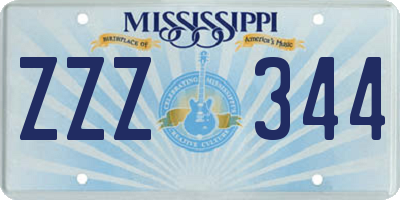 MS license plate ZZZ344