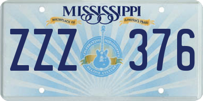 MS license plate ZZZ376
