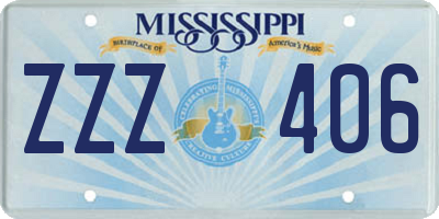 MS license plate ZZZ406