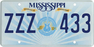 MS license plate ZZZ433