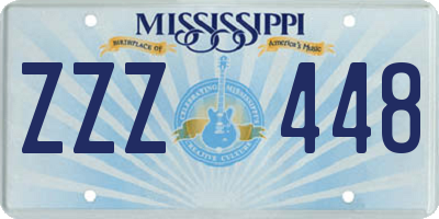 MS license plate ZZZ448