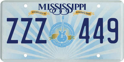 MS license plate ZZZ449