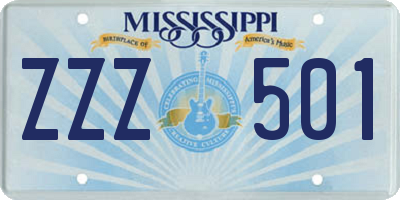 MS license plate ZZZ501