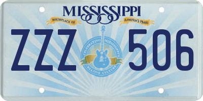 MS license plate ZZZ506