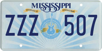 MS license plate ZZZ507