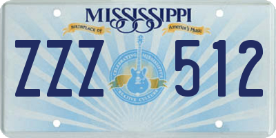 MS license plate ZZZ512