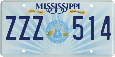 MS license plate ZZZ514