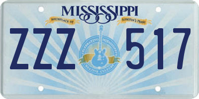 MS license plate ZZZ517
