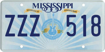 MS license plate ZZZ518