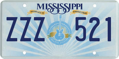 MS license plate ZZZ521