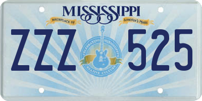 MS license plate ZZZ525