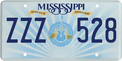 MS license plate ZZZ528