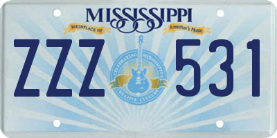 MS license plate ZZZ531