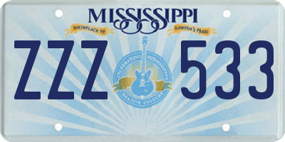 MS license plate ZZZ533