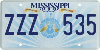 MS license plate ZZZ535