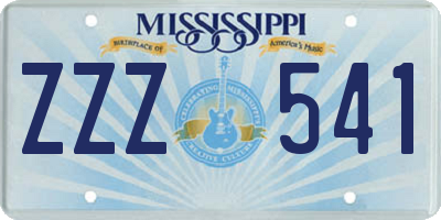 MS license plate ZZZ541