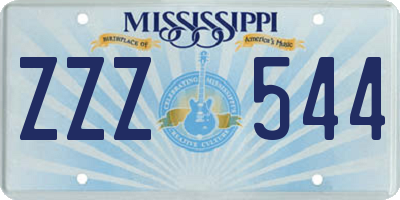 MS license plate ZZZ544