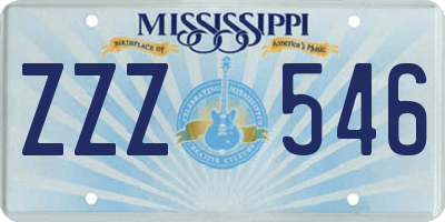 MS license plate ZZZ546