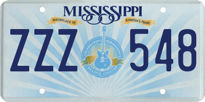 MS license plate ZZZ548