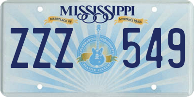 MS license plate ZZZ549