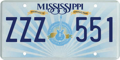 MS license plate ZZZ551