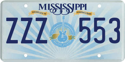 MS license plate ZZZ553